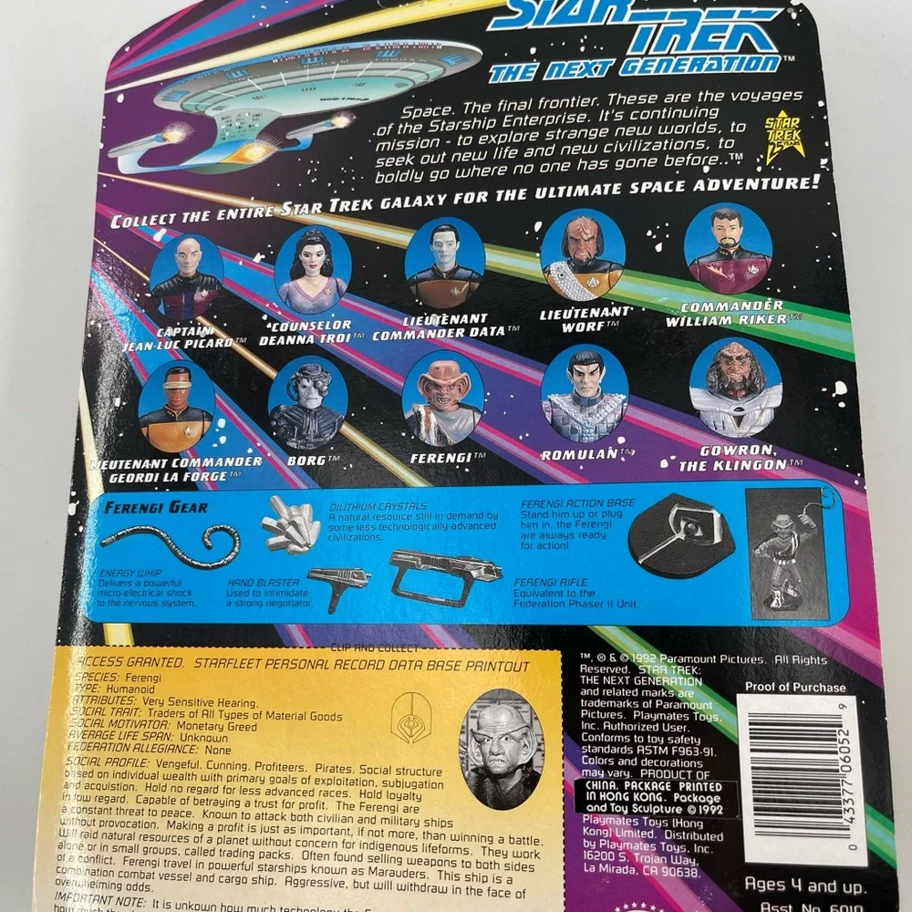 Vtg. 92 Star Trek -Ferengi - The Next Generation Action Figures SEALED UNPUNCHED